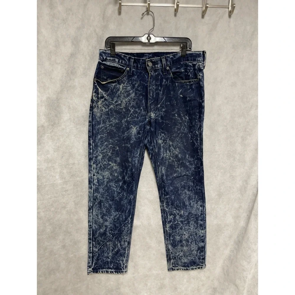 Levi's 541 Jeans Men 32x30 Blue Beige Tie Dye Athletic Taper Denim Acid Wash